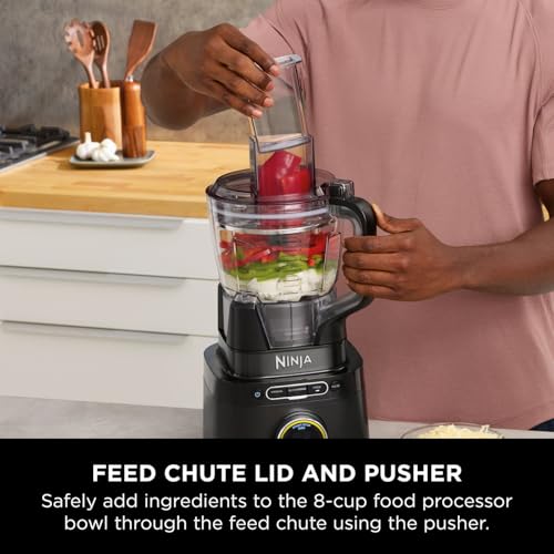 Ninja 3-in-1 Detect Power Blender Processor Pro, Powerful 1200W Blender, Food Processor Bowl, Dough Blade, 1x Single Serve Cup, Jug, Make Pizza Dough, Blend, Chop & Mix, Black, TB401UK