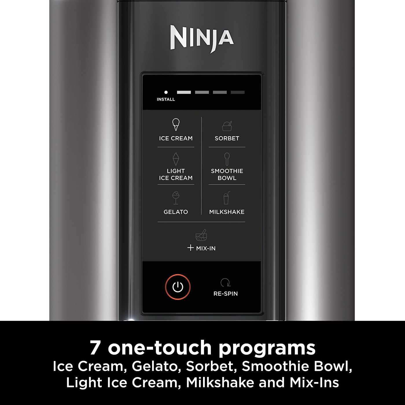 Ninja CREAMi Ice Cream Maker & Frozen Dessert Maker with 3 Tubs, 7 Programs, Makes Ice Cream, Gelato, Sorbet, Smoothie Bowl, Milkshakes and more, Black/Silver, Makes 1.4L of Ice Cream, NC300UK