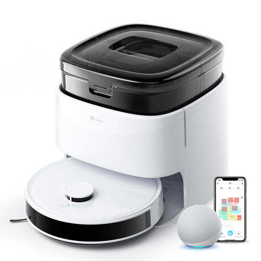 Lefant M3 Robot Vacuum Cleaner with Mop, All-in-One Station with 12,000Pa Suction, Self-Emptying & Refilling, Auto Mop Wash & Dry, dToF Laser Navigation, APP/Alexa Control, Works on WiFi 2.4G & 5G