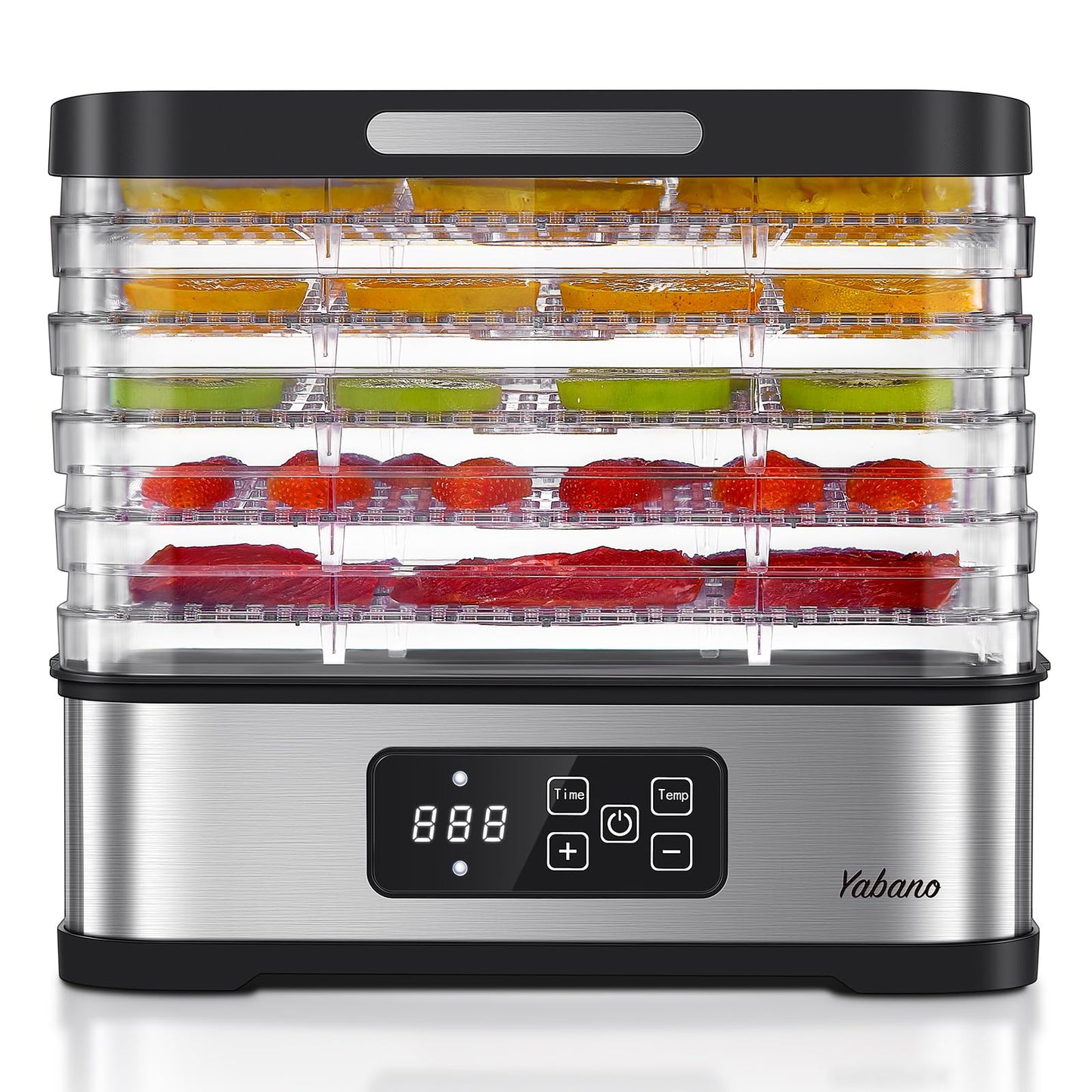 5 Tier Food Dehydrator, Compact Dehydrators and LED Display for Food and Jerky, Fruits, Veggies, 250W Dehydrated Dryer with Temperature Control, Dishwasher Safe