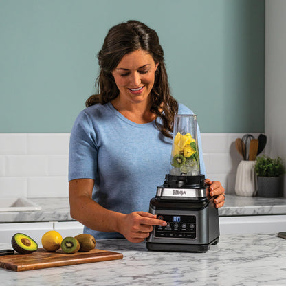 Ninja 3-in-1 Food Processor & Blender with 5 Automatic Programs: Blend, Max Blend, Chop, Mix, Puree, 1.8L Bowl, 2.1L Jug, 700ml Cup, 1200W, Dishwasher Safe Parts, Auto-iQ, Black BN800UK
