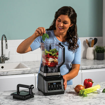 Ninja 3-in-1 Food Processor & Blender with 5 Automatic Programs: Blend, Max Blend, Chop, Mix, Puree, 1.8L Bowl, 2.1L Jug, 700ml Cup, 1200W, Dishwasher Safe Parts, Auto-iQ, Black BN800UK